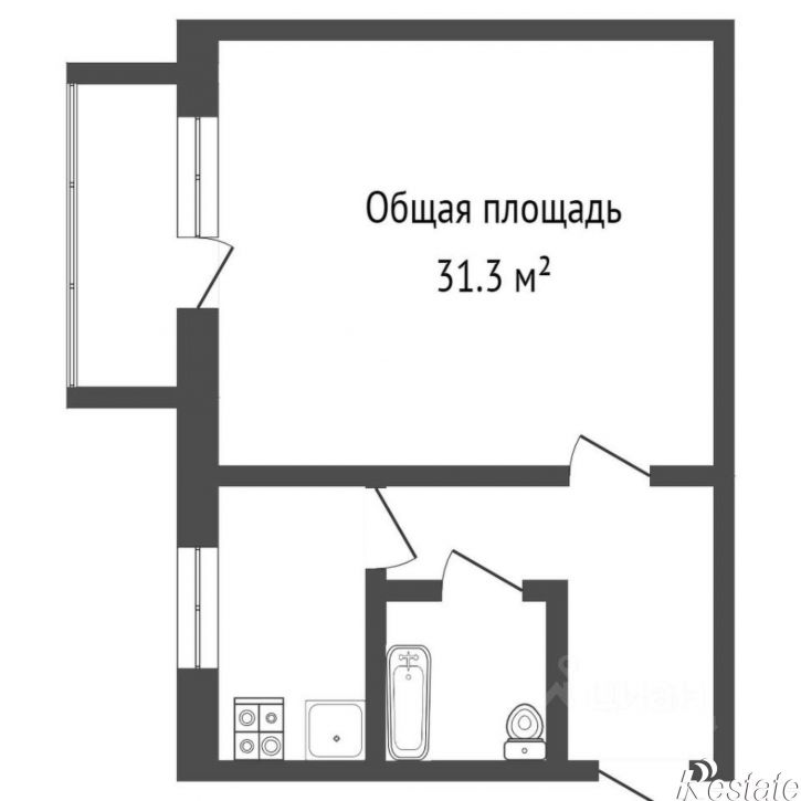 1-комн квартира ул Коммунаров, 4,  д. 4