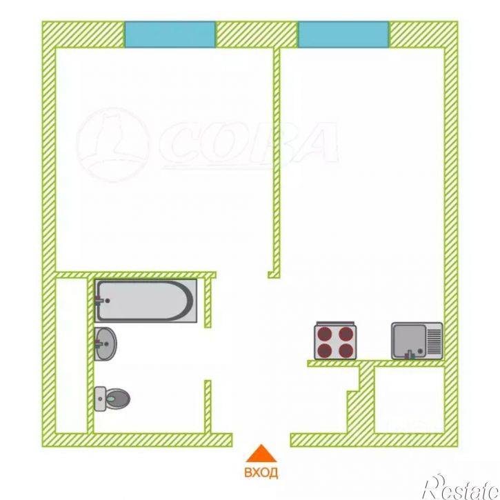 1-комн квартира ул Республики, 204 12,  д. 204 12,  к. 12