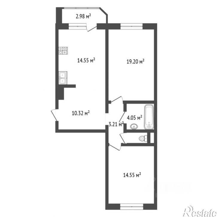 2-комн квартира ул Дмитрия Менделеева, 12 1,  д. 12 1,  к. 1