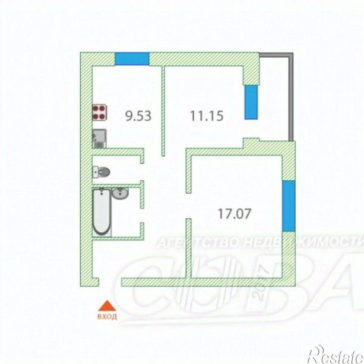 2-комн квартира ул Энергостроителей, 15,  д. 15