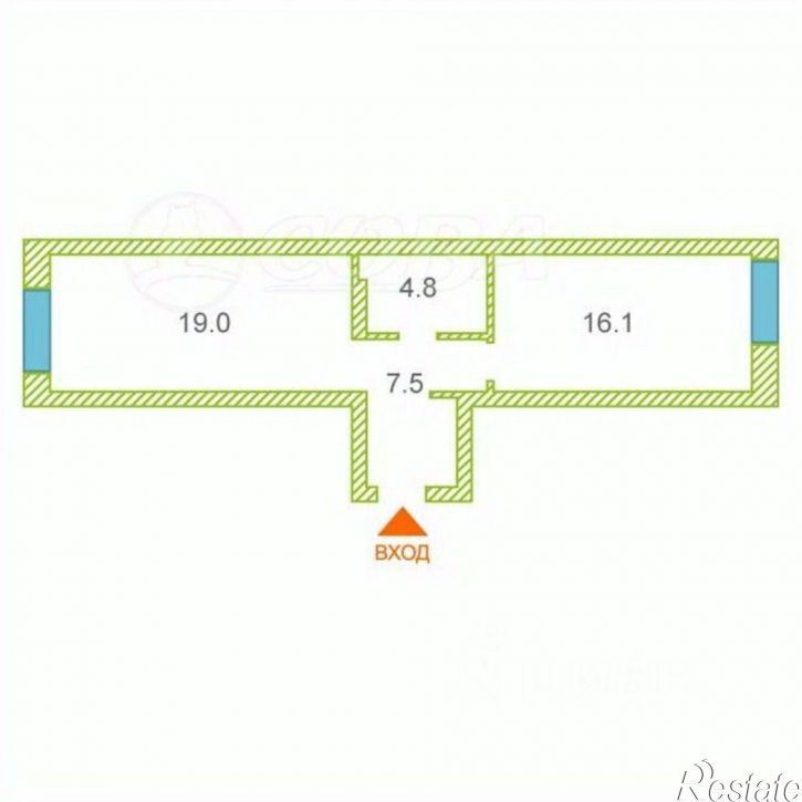1-комн квартира ул Николая Ростовцева, 24,  д. 24