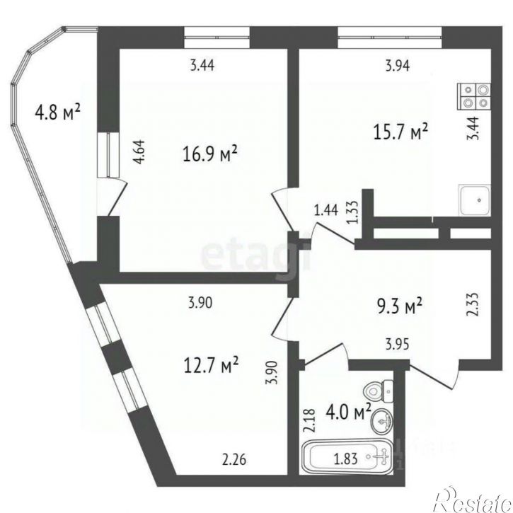 2-комн квартира ул Николая Машарова, 2,  д. 2