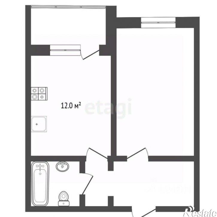 1-комн квартира ул Александра Протозанова, 12 1,  д. 12 1,  к. 1