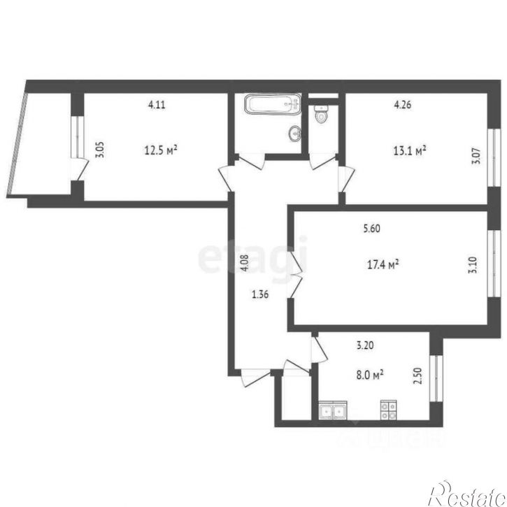 3-комн квартира пр-д Стахановцев, 1,  д. 1