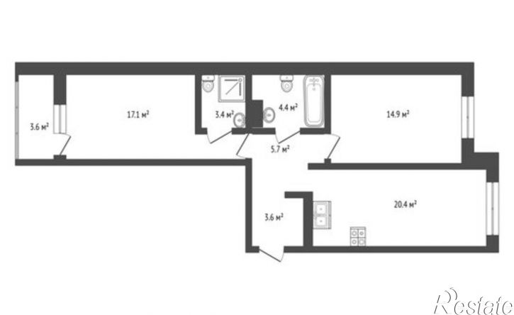 2-комн квартира улица Разведчика Кузнецова, 16,  д. 16