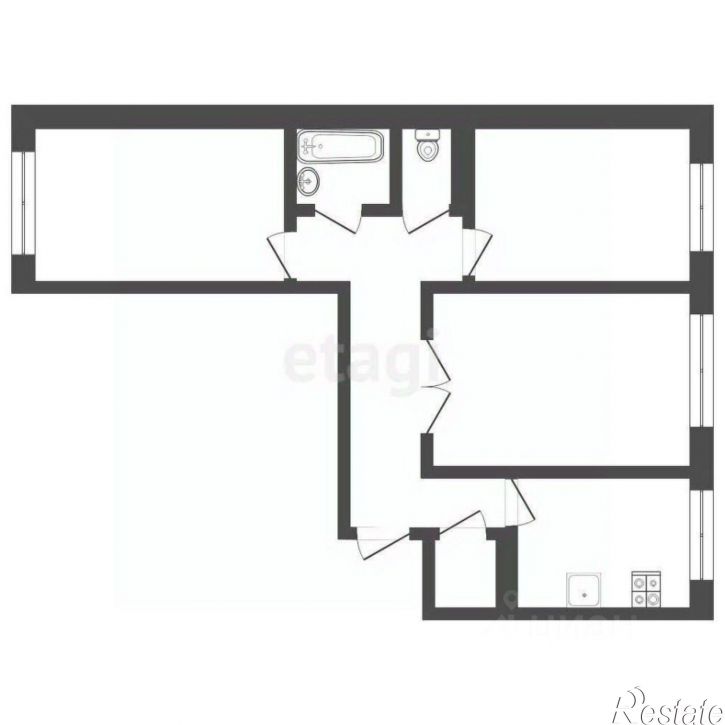 3-комн квартира улица Казачьи Луга, 3,  д. 3
