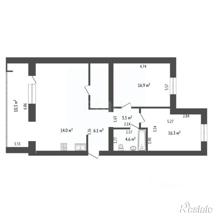 2-комн квартира улица Дружбы, 75,  д. 75
