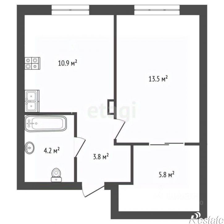 1-комн квартира улица Республики, 204 к11,  д. 204 к11