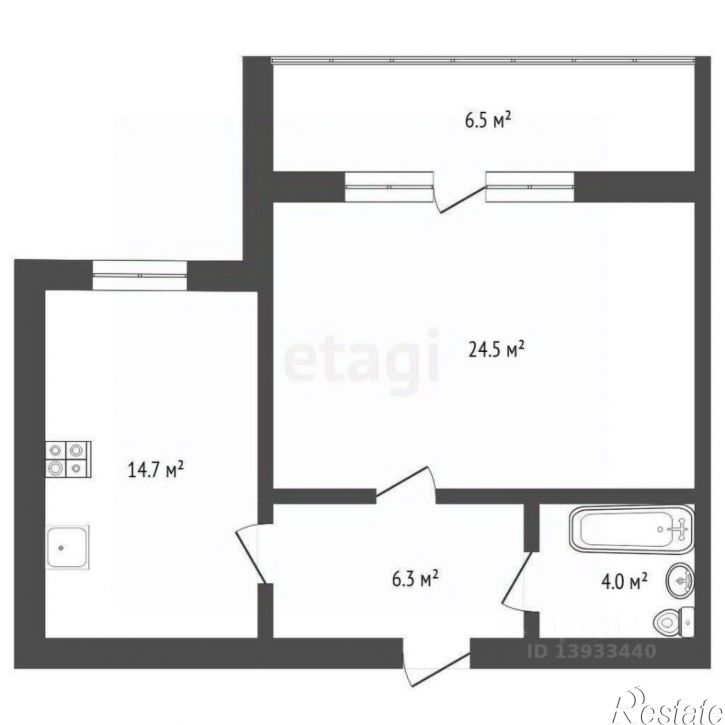 1-комн квартира ул Станислава Карнацевича, 14 1,  д. 14 1,  к. 1