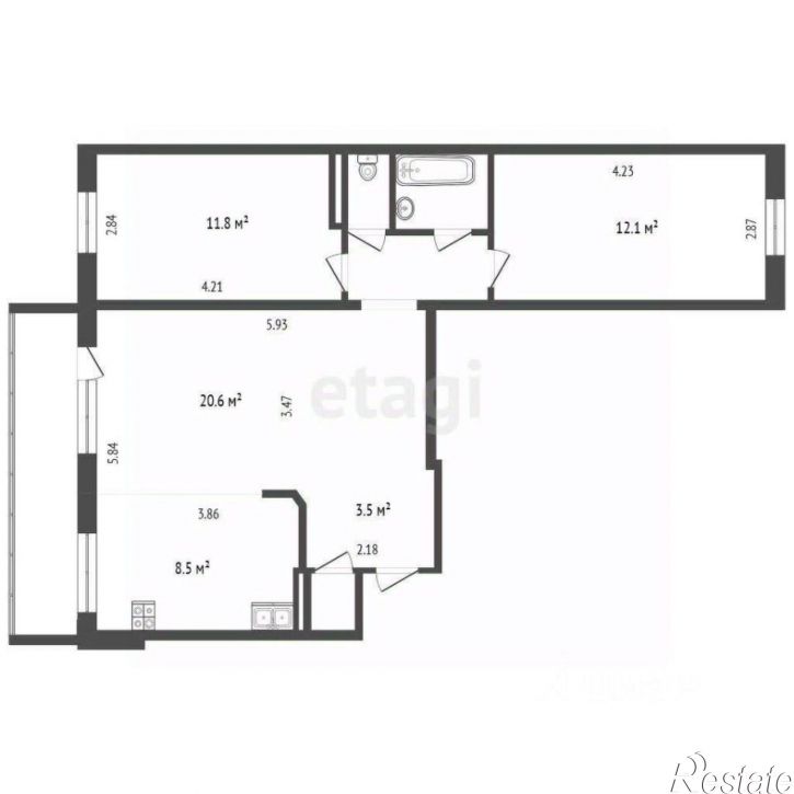 2-комн квартира ул Фабричная, 1,  д. 1