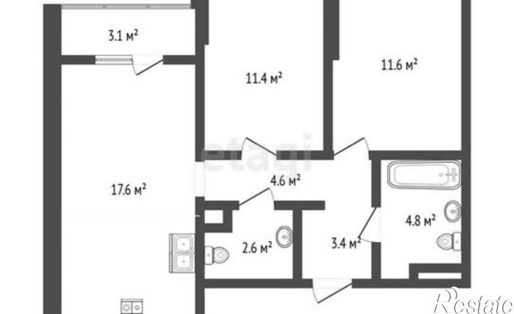 2-комн квартира улица Евгения Войнова, 3 к2,  д. 3 к2