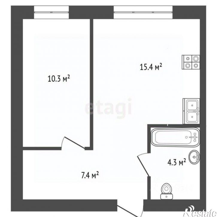 1-комн квартира улица Республики, 204 к12,  д. 204 к12