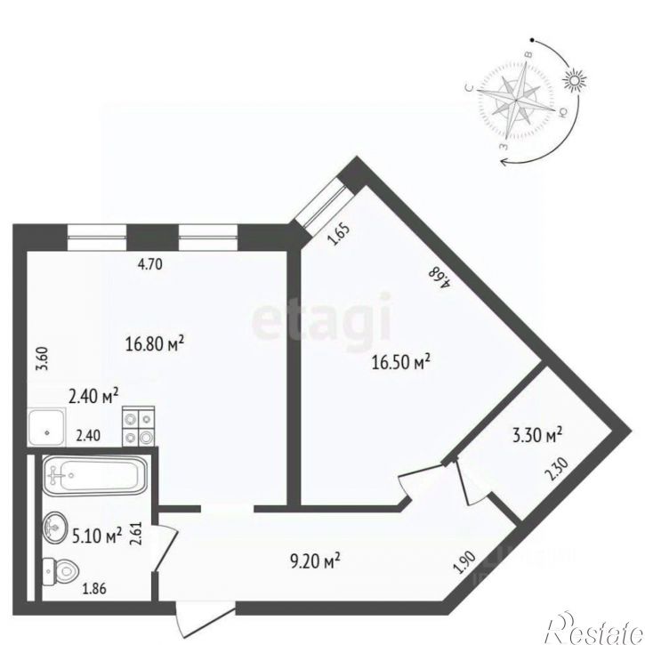 1-комн квартира ул Республики, 204 5,  д. 204 5,  к. 5
