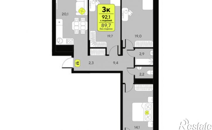 3-комн квартира улица Пожарных и спасателей, 16,  д. 16