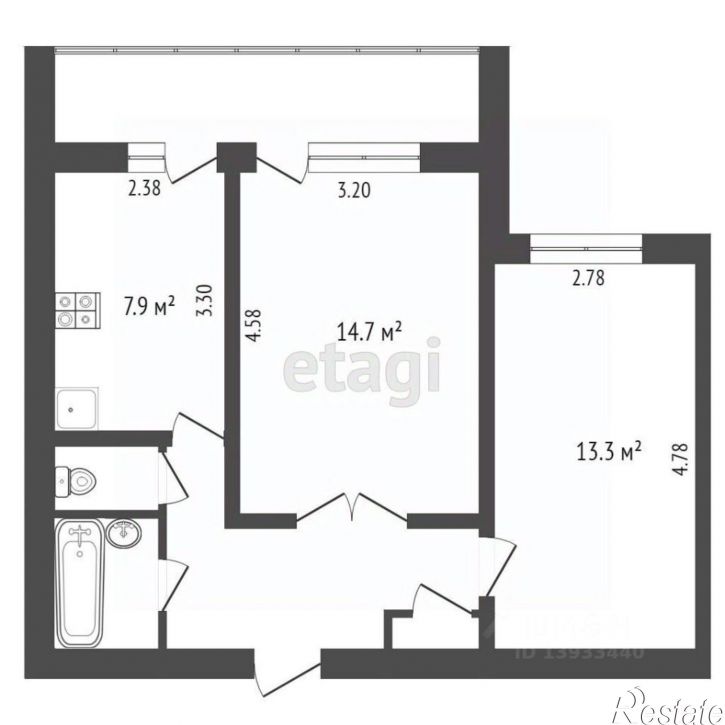 2-комн квартира Олимпийская улица, 36,  д. 36