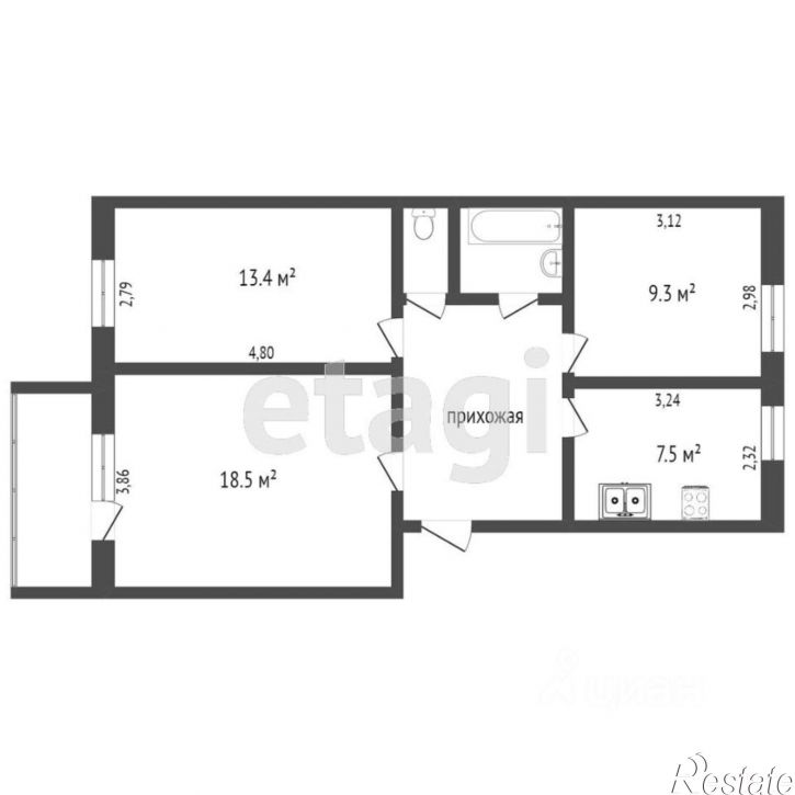 3-комн квартира улица Димитрова, 88,  д. 88