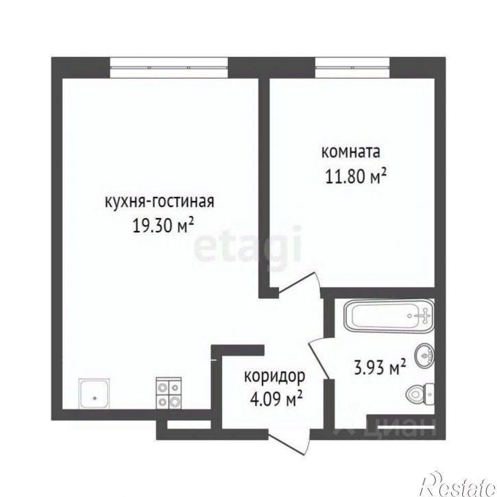 1-комн квартира городской округ Тюмень