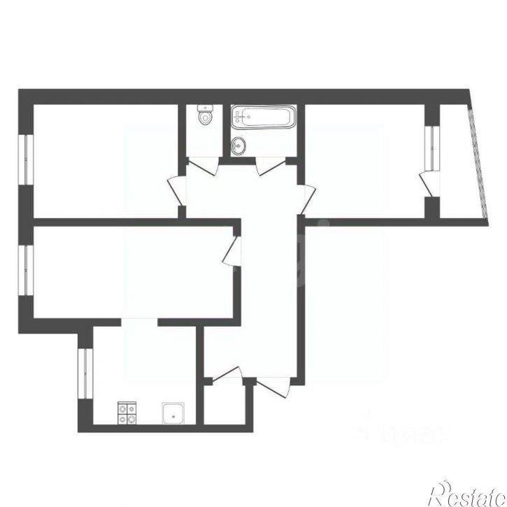 3-комн квартира Камчатская улица, 2,  д. 2