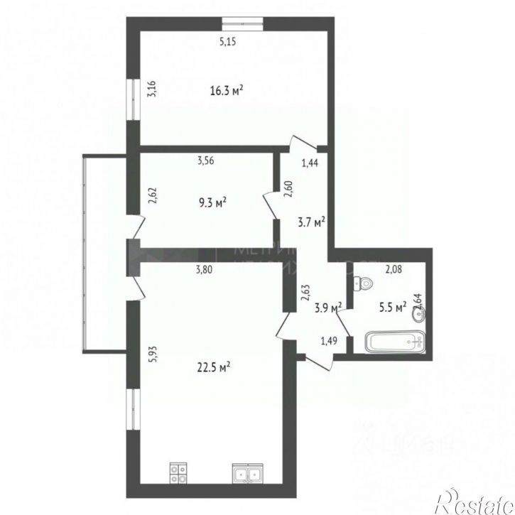 2-комн квартира Широтная улица, 19/1,  д. 19/1