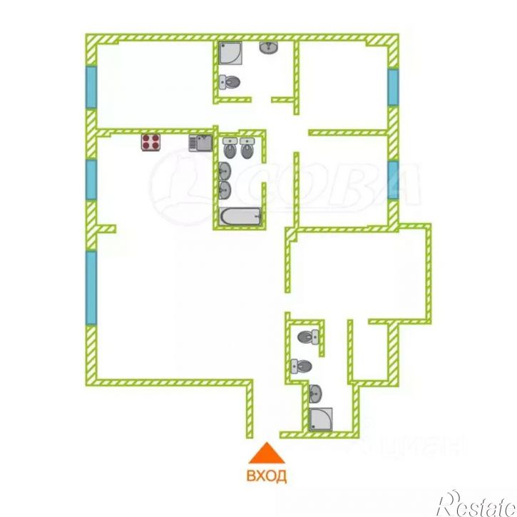 4-комн квартира улица Максима Горького, 68/3,  д. 68/3