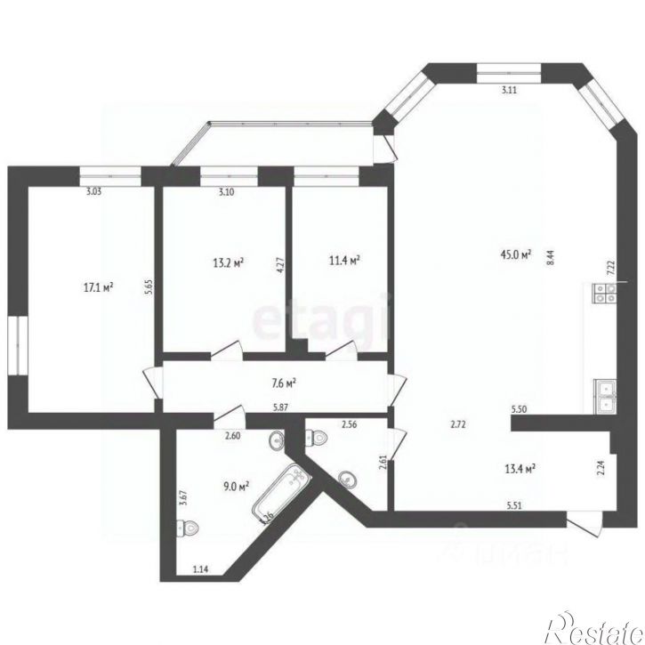 3-комн квартира ул Герцена, 84/2,  д. 84/2