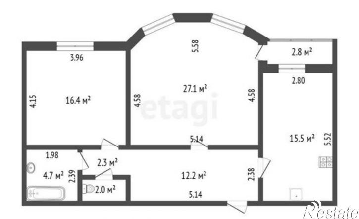2-комн квартира Пражская улица, 49 к3,  д. 49 к3
