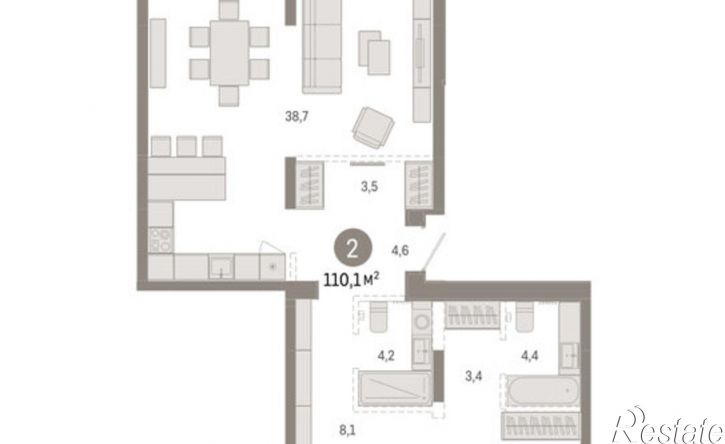 2-комн квартира в новом доме Минская улица, 92 к2,  д. 92 к2
