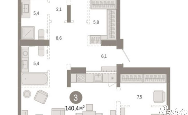 3-комн квартира в новом доме Минская улица, 92 к2,  д. 92 к2