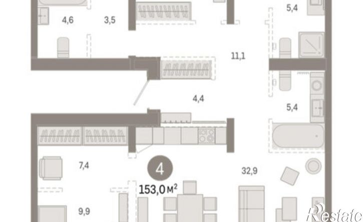 4-комн квартира в новом доме Минская улица, 92 к2,  д. 92 к2