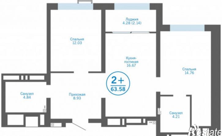 2-комн квартира улица Пожарных и спасателей, 1,  д. 1