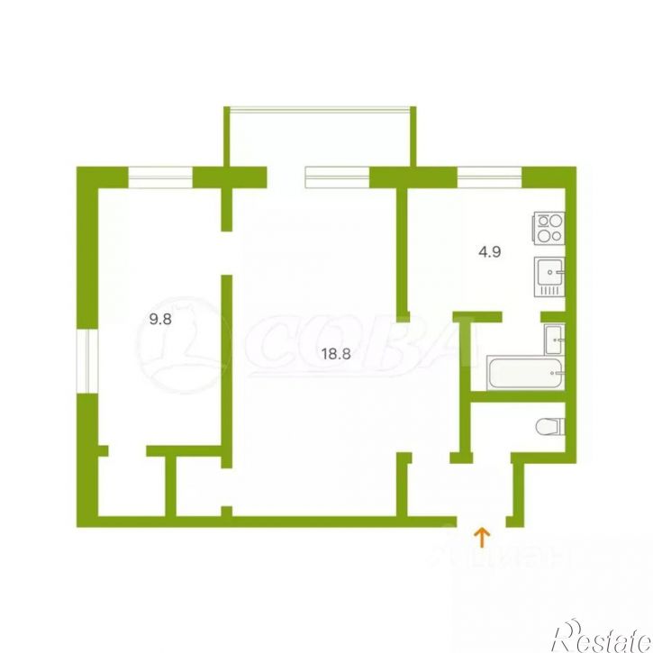 2-комн квартира улица Республики, 172,  д. 172
