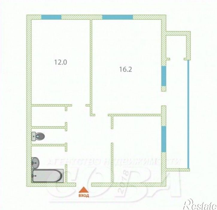 2-комн квартира улица Федюнинского, 7Б,  д. 7Б