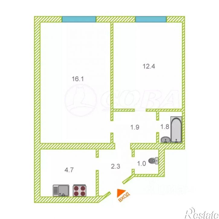 2-комн квартира Ткацкий пр-д, 6,  д. 6