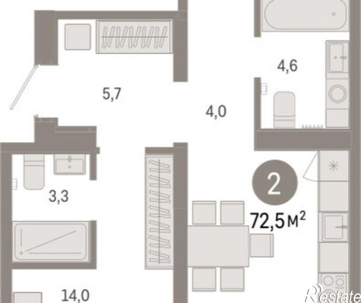 2-комн квартира в новом доме Минская улица, 92 к2,  д. 92 к2