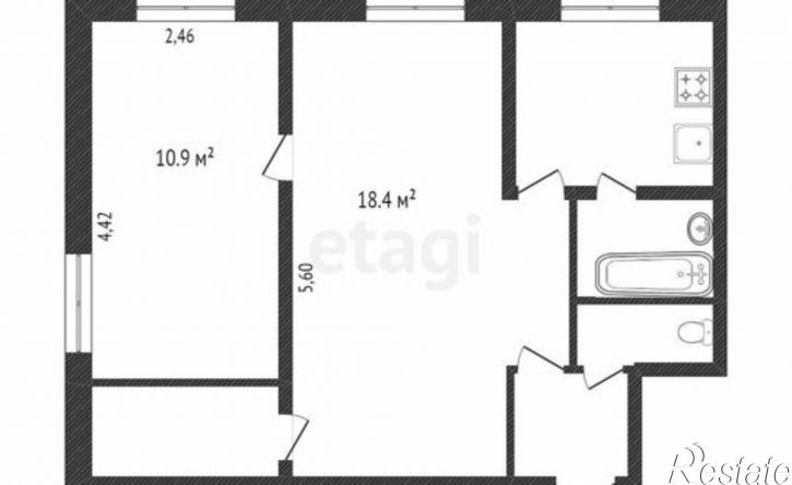 2-комн квартира ул Республики, 158,  д. 158