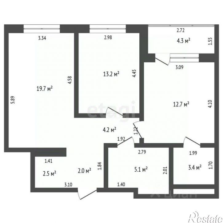 2-комн квартира улица Братьев Бондаревых, 5,  д. 5