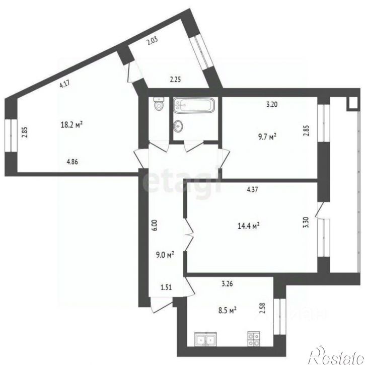 3-комн квартира ул Федюнинского, 11а,  д. 11а