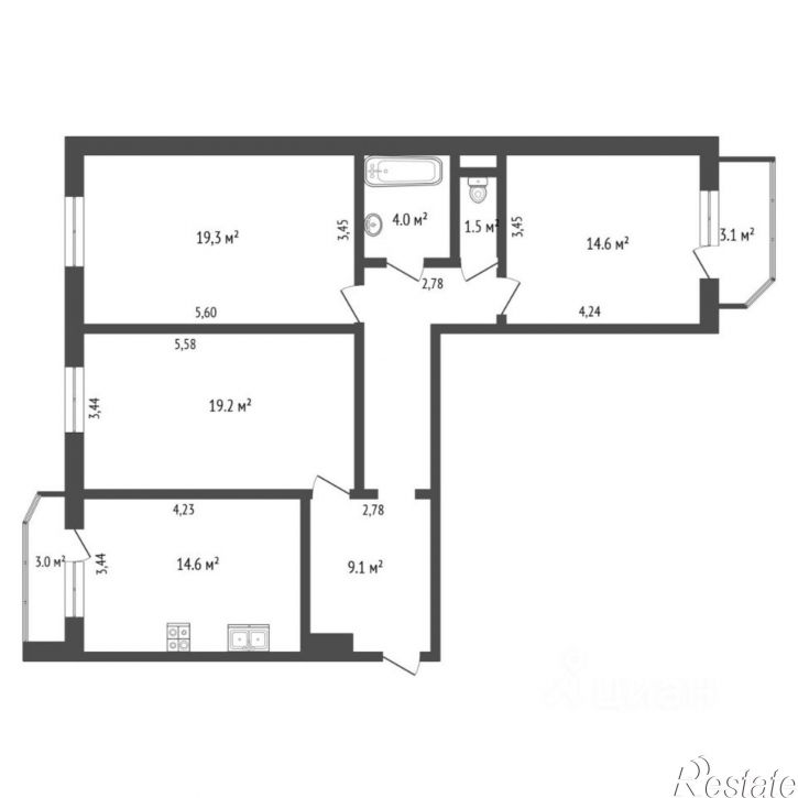 3-комн квартира ул Энергостроителей, 23,  д. 23