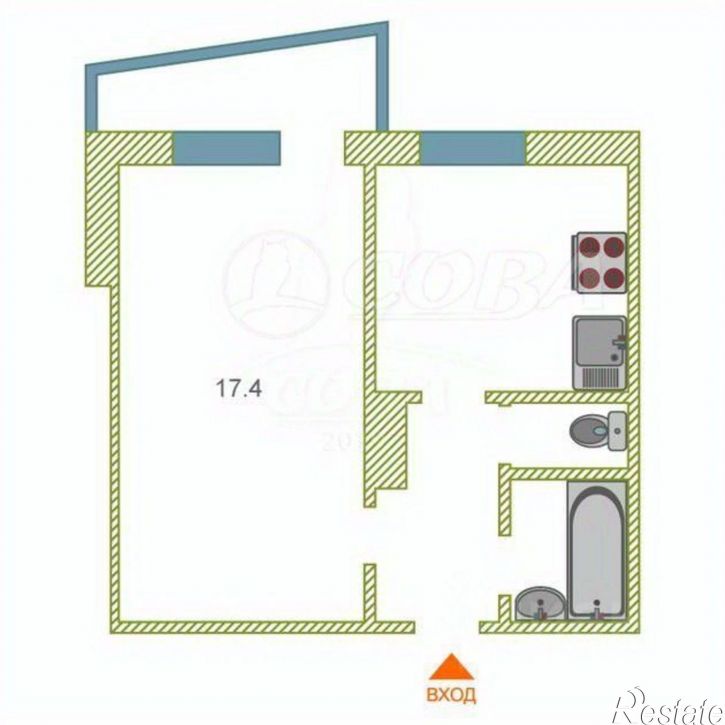 1-комн квартира ул Московский тракт, 102,  д. 102