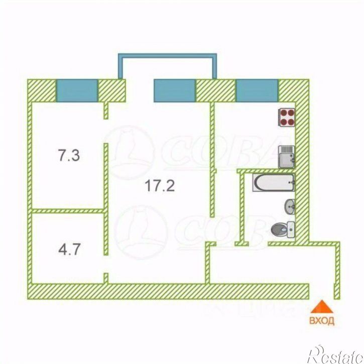 2-комн квартира ул Жуковского, 2,  д. 2