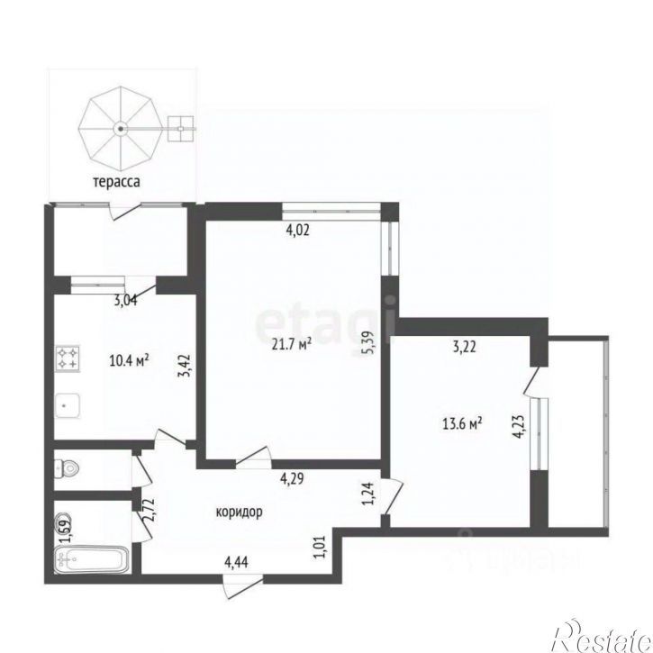 2-комн квартира улица Федюнинского, 30,  д. 30