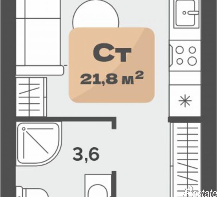 1-комн квартира ул Республики, 204а 1,  д. 204а 1,  к. 1