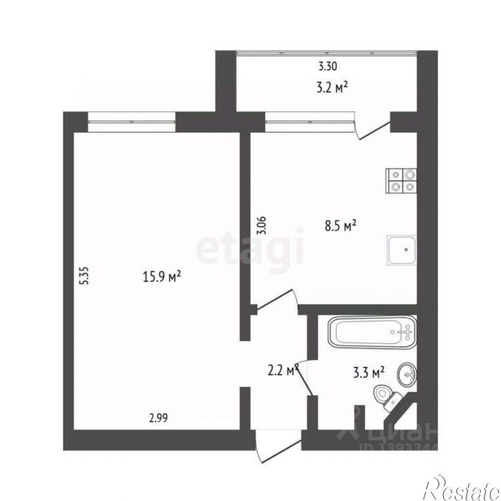 1-комн квартира улица Блюхера, 2/2,  д. 2/2