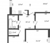 3-комн, 94кв м, этаж 10/14 ул Пермякова, 88