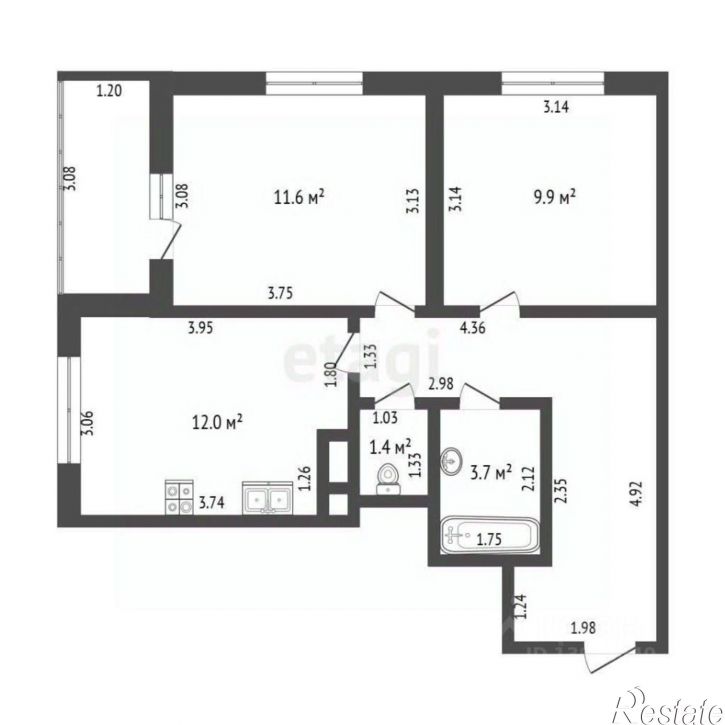 2-комн квартира Интернациональная улица, 199 к8,  д. 199 к8