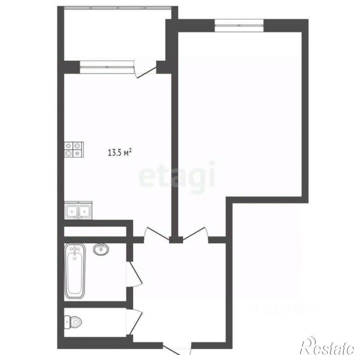 1-комн квартира улица Николая Ростовцева, 25,  д. 25