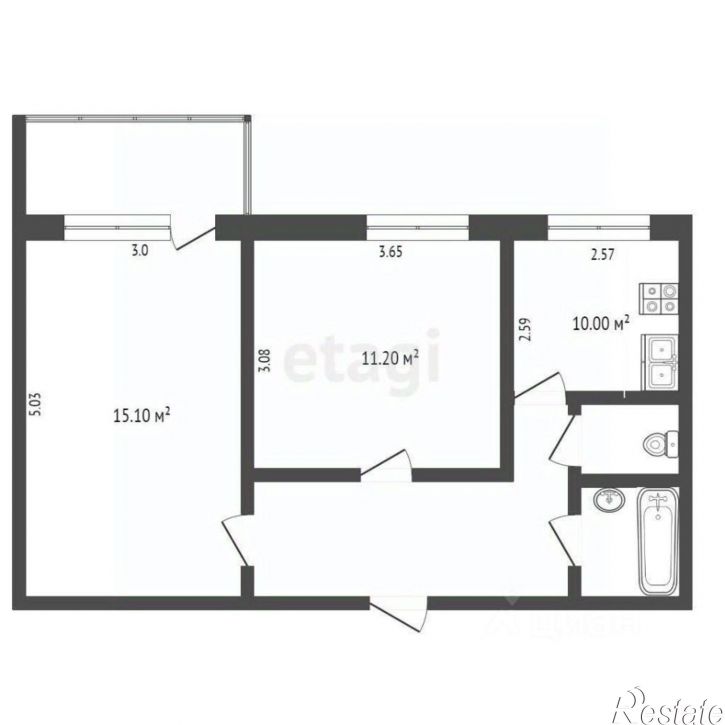 2-комн квартира Широтная улица, 59,  д. 59