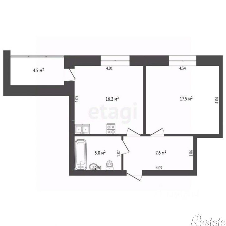 1-комн квартира Широтная улица, 209 к1,  д. 209 к1