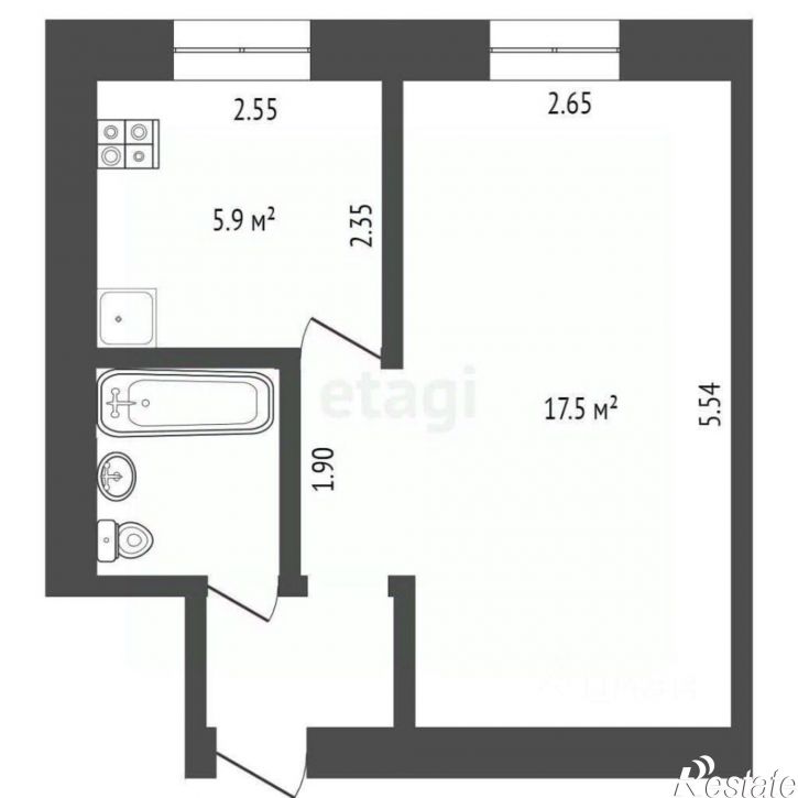 1-комн квартира улица 50 лет Октября, 51,  д. 51