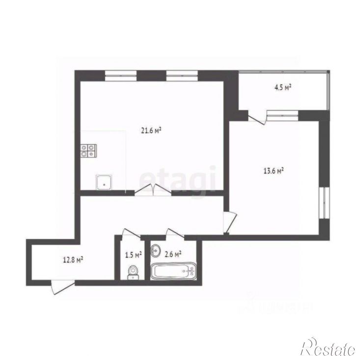 2-комн квартира улица Мельникайте, 2 к12,  д. 2 к12